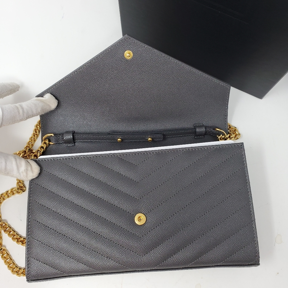 Auth YSL Woc Gray Envelope Rare Color Brand New - Picture 7 of 14